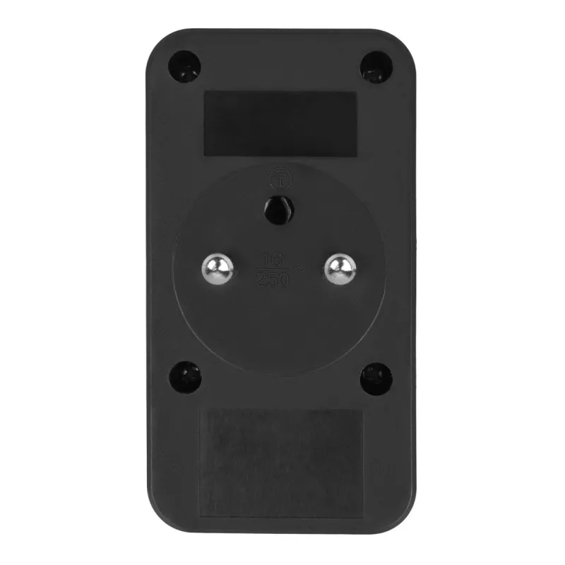 Regleta de enchufes MACLEAN MCE249 F/B – 2 tomas AC (16A + 6A) con 2×USB-A y 2×USB-C PD 20W, conector EU, negro