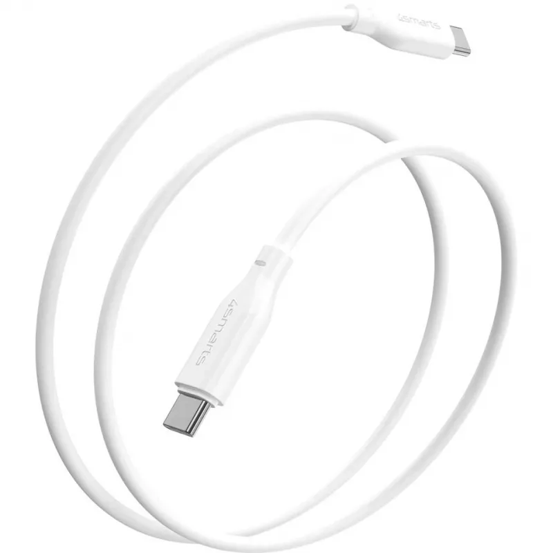 Cable de silicona 4smarts USB-C / USB-C High Flex 60W 1,5 m blanco