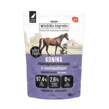 Wiejska Zagroda Monoprotein carne de caballo comida húmeda para perros, 500 g