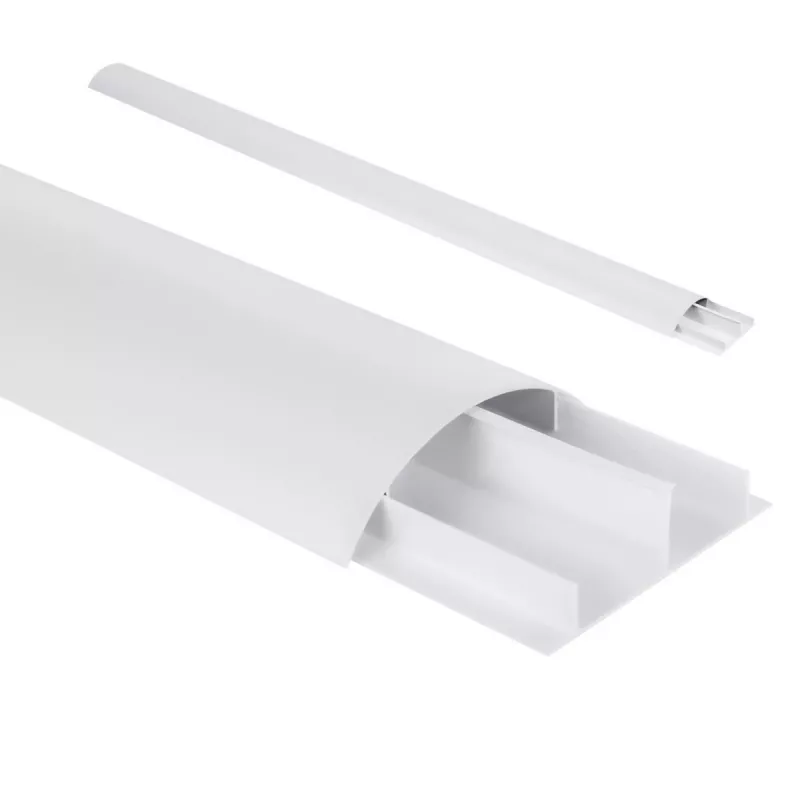 Canaleta de aluminio MACLEAN MC-814 W blanca — organizador de cables, perfil rígido de aluminio para ocultar cables