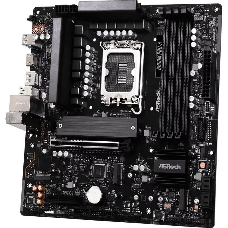 Placa base ASRock B860M Pro-A micro ATX — Intel B860, LGA 1851, DDR5, 4 DIMM, hasta 256 GB, 2.5Gb Ethernet