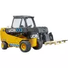 Carretilla elevadora BRUDER JCB Teletruk de juguete — ABS, edad recomendada 3+, negra y amarilla
