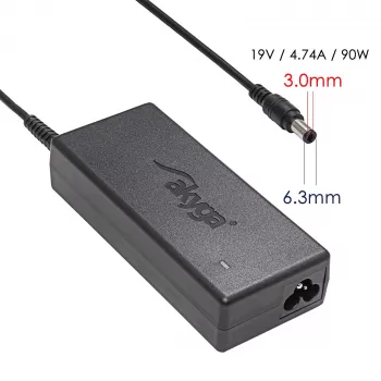 Fuente de alimentación para portátil Akyga AK-ND-27 para Samsung, 90 W, 19 V, 4,74 A, 5,5 x 3,0 mm + pin