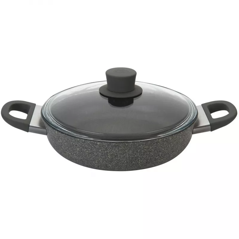Sartén de servir Ballarini 75002-973-0 redonda gris 28 cm