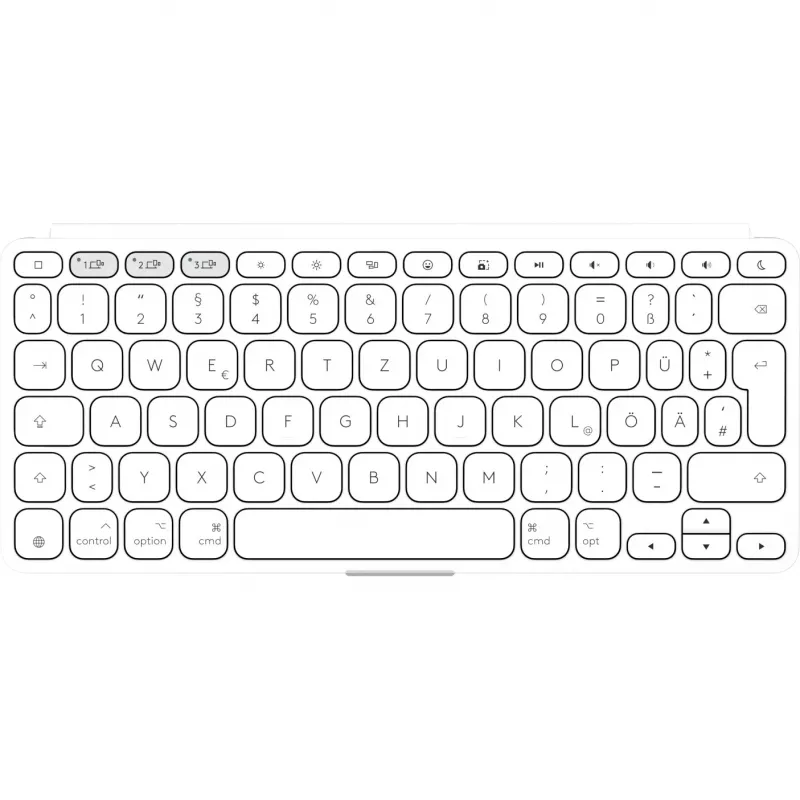 Logitech Keys-To-Go 2 teclado inalámbrico para iPad, iPhone, Mac y Apple TV, distribución alemana, gris claro