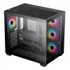 Caja de PC DeepCool CG530 4F semitorre negra — cristal templado, ATX/ITX/Micro ATX, 3 ventiladores de 120mm, USB-C