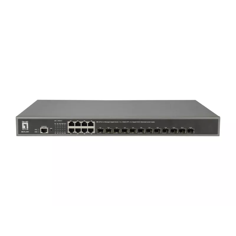 LevelOne GTL-2091 Managed L3 Gigabit Ethernet (10/100/1000) gris