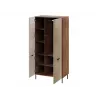 Armario Cama Meble ALMERA Cama 5 90x52x185 cm, marco nogal, puertas cashmere, 6 baldas