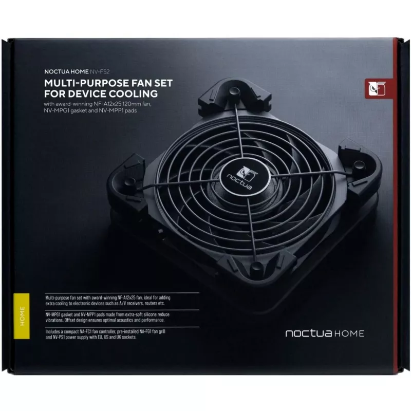 Ventilador de caja de 120 mm Noctua NV-FS2 negro – ventilador de refrigeración para PC silencioso, 120 mm