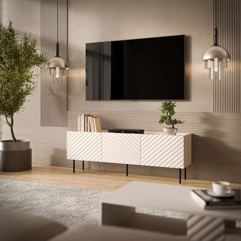 Mueble TV Cama LUCCA 3D 165x40x59 cashmere