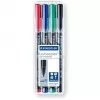 Rotulador permanente Staedtler Lumocolor 317 WP4 negro, azul, verde, rojo