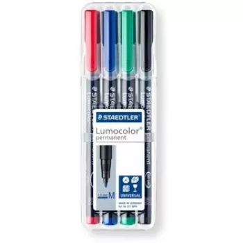 Rotulador permanente Staedtler Lumocolor 317 WP4 negro, azul, verde, rojo
