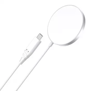 Cargador inalámbrico CHOETECH T518 15W magnético blanco – base de carga inalámbrica magnética Qi