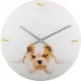Reloj NeXtime 8136 Puppy, Ø43 cm, pared, blanco/beige