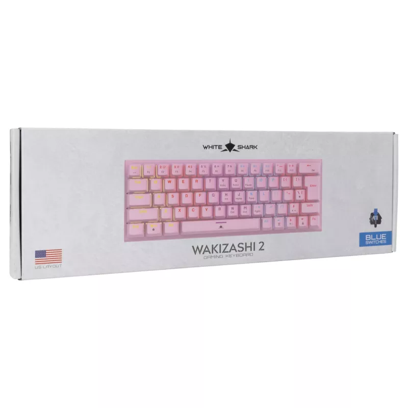 Teclado mecánico gaming White Shark Wakizashi GK-002421V2 rosa US-Blue-Layout
