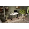 Cama Meble MOON escritorio eléctrico regulable en altura 121x67x72-120 cm, negro/blanco