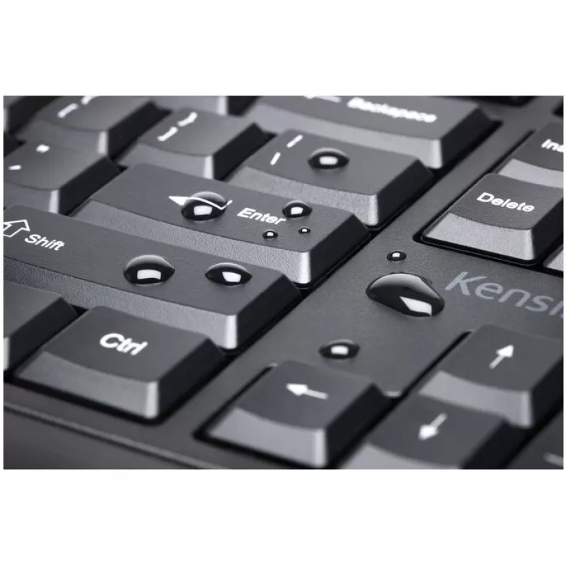 Kensington ProFit Ergo Teclado inalámbrico FR, tamaño completo (100%), con cable e inalámbrico, RF inalámbrico + USB, AZERTY, negro