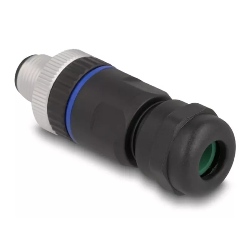 Conector M12 DeLOCK codificado A de 8 polos conector macho conexión por tornillo
