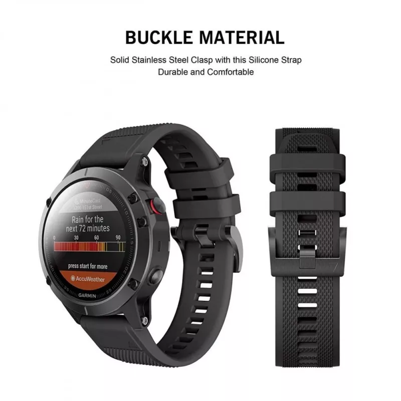 Correa para reloj Tech-Protect para Garmin Fenix Serie — compatible con Fenix 3, 5X, 3HR, 5X Plus, 6X, 6X Pro, 7X — negra