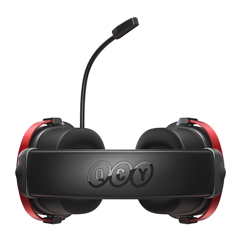 Auriculares gaming inalámbricos QCY Heroad VN200 (negro-rojo) — circumaurales, micrófono, Bluetooth