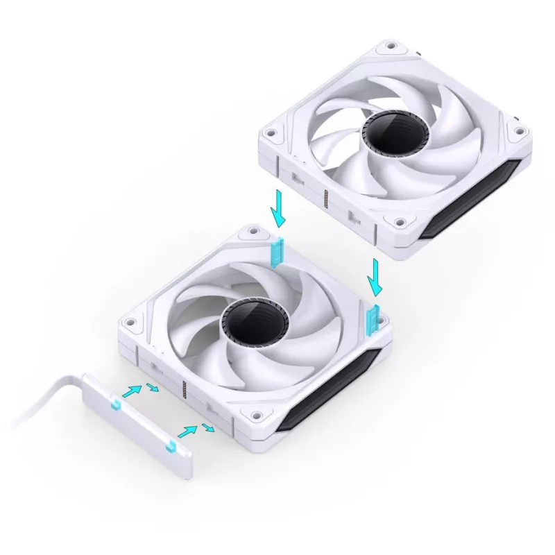 Ventilador Jonsbo ZL-120W PWM ARGB 120mm Blanco — 120 mm, PWM, ARGB