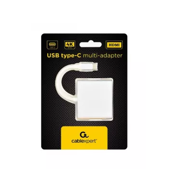 Adaptador gráfico USB GEMBIRD A-CM-HDMIF-02-SV, salida HDMI, hasta 3840×2160, plateado, 58,5×51×11,6 mm