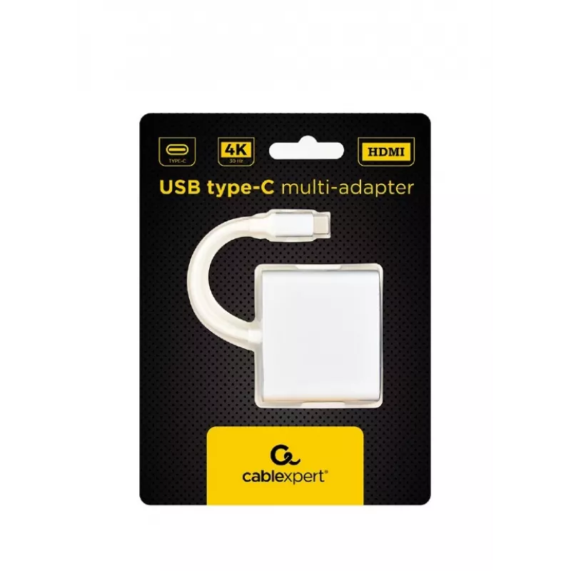 Adaptador gráfico USB GEMBIRD A-CM-HDMIF-02-SV, salida HDMI, hasta 3840×2160, plateado, 58,5×51×11,6 mm