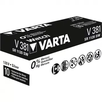 Pila de un solo uso Varta 00381101111 óxido de plata (S)