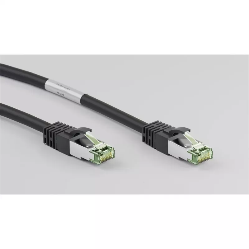 Goobay CAT 8.1 cable de parcheo, S/FTP (PiMF), negro, 2 m - LSZH libre de halógenos, cobre AWG 24 (66722)