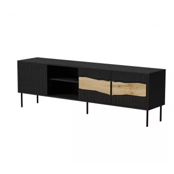 Mueble TV cama meble INSERTO 3D1W 190x40x62 cm negro con LED