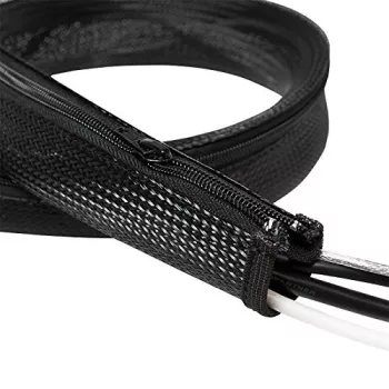 LOGILINK KAB0047 LOGILINK Organizador de cables flexible con cremallera, negro 2m