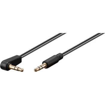 Goobay Cable de conexión de audio AUX, 3,5 mm estéreo 3 polos, delgado, CU, acodado (59526)