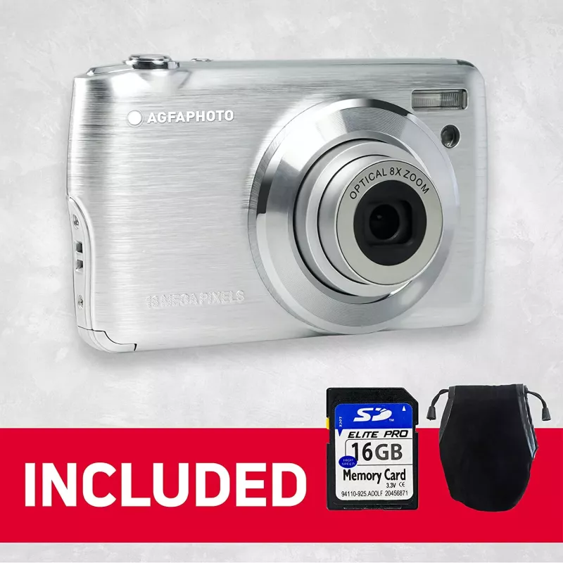 Agfa Photo DC8200 Plata + Funda + tarjeta SD 16 GB