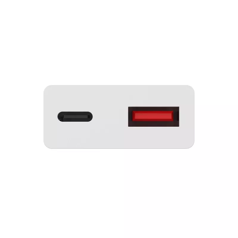 Cargador de pared Akyga AK-CH-27 30W USB-C USB-A PD GaN 5-20V / 1.5-3A blanco