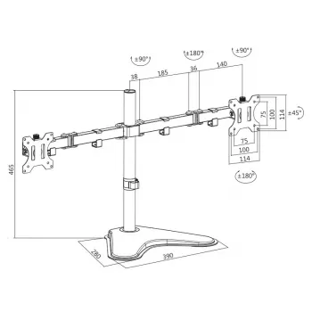 Soporte para monitor LogiLink BP0045 81,3 cm (32 pulgadas) sobremesa negro acero inoxidable