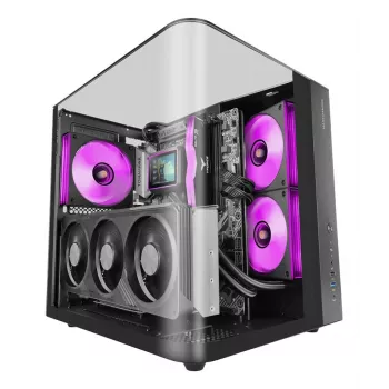 Caja de PC semitorre TACENS Mars Gaming MC-INFINIOLITE, negra, cristal templado, compatible con ATX/Micro-ATX/Mini-ITX, ventilador de 120 mm