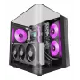 Caja de PC semitorre TACENS Mars Gaming MC-INFINIOLITE, negra, cristal templado, compatible con ATX/Micro-ATX/Mini-ITX, ventilador de 120 mm