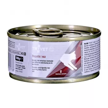 Comida húmeda para gatos TROVET 100 g — dieta veterinaria hepática para gatitos, pollo y cordero, proteína 8%, grasa 6,2%, humedad 76%