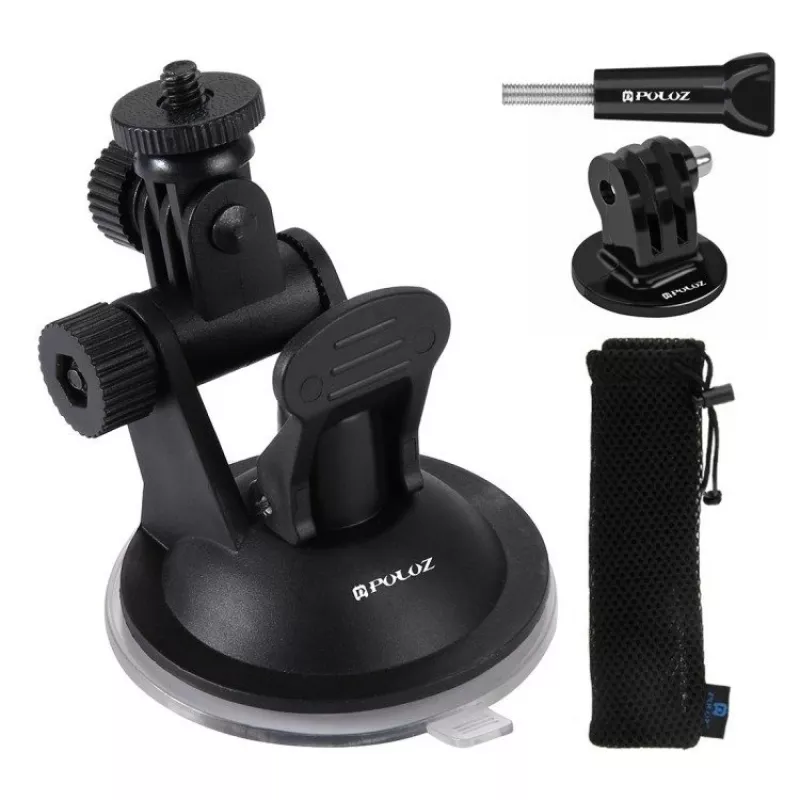 Puluz soporte para parabrisas de coche para cámaras de acción (incl. Osmo Action 5 Pro, Insta360 X5)