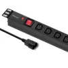 Qoltec 53998 regleta de enchufes para RACK 19 | 1U | 10A | PDU | 8xIEC C13 | 2m