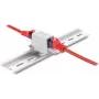 Conector hembra DELOCK RJ45 Cat.6A hembra a hembra con tapa antipolvo, apantallado, montaje en carril DIN, Gris/Blanco