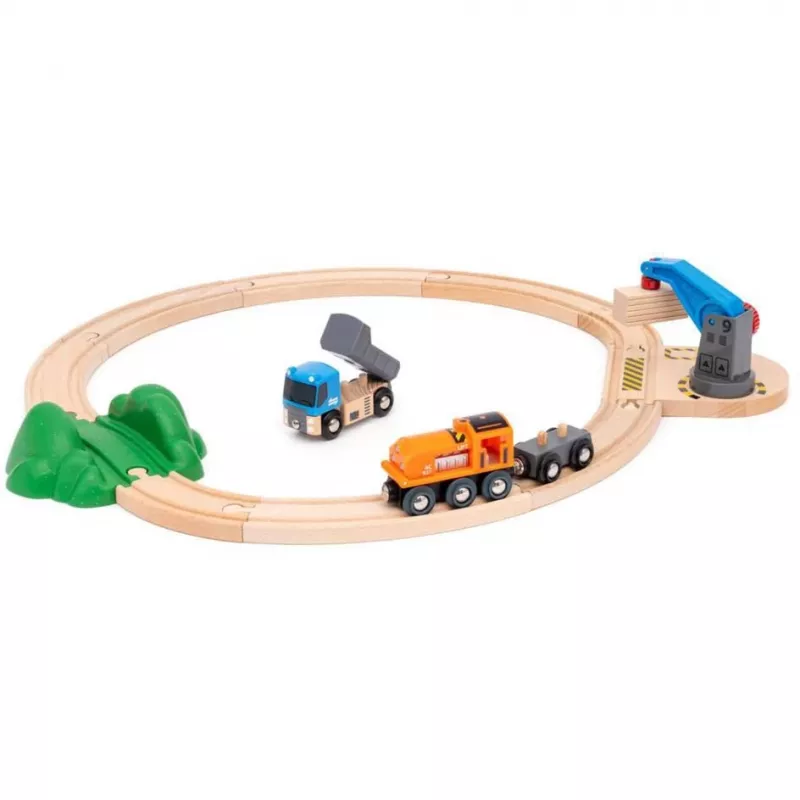 Brio World set de inicio de tren de mercancías con grúa