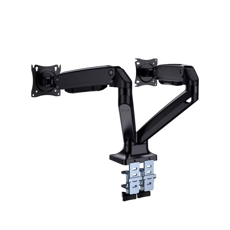 Soporte para monitor GEMBIRD MA-DA2-03 para pantallas de hasta 35 pulgadas, pinza de mesa, VESA 75x75–100x100, 20 kg, negro, Doble pantalla