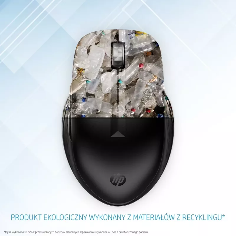 HP 435 Ratón inalámbrico multidispositivo, ambidiestro, RF Wireless + Bluetooth, 4000 DPI, negro