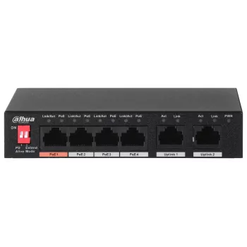 Dahua Technology PFS3006-4ET-60 Unmanaged L2 Fast Ethernet (10/100) Power over Ethernet (PoE) negro
