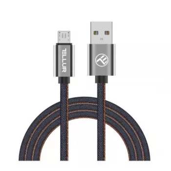 Cable de datos USB a Micro-USB Tellur 1 m, denim