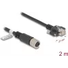 Cable de red DeLOCK M12 X-codificado de 8 pines conector hembra a conector macho RJ45 Cat.6A 2 m negro
