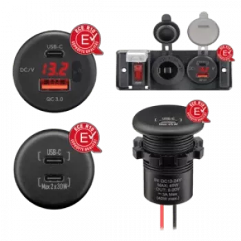 RAM Mounts Cargador empotrable con extremos de cable pelado USB-A/USB-C (560001)