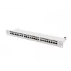 Panel de parcheo Lanberg PPS7-1024-S de 19 pulgadas 1U, 24 puertos, Cat7, FTP apantallado, gris