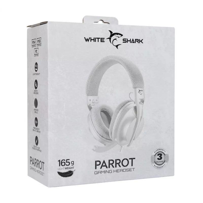 Auriculares White Shark GH-2440 Parrot blanco/gris